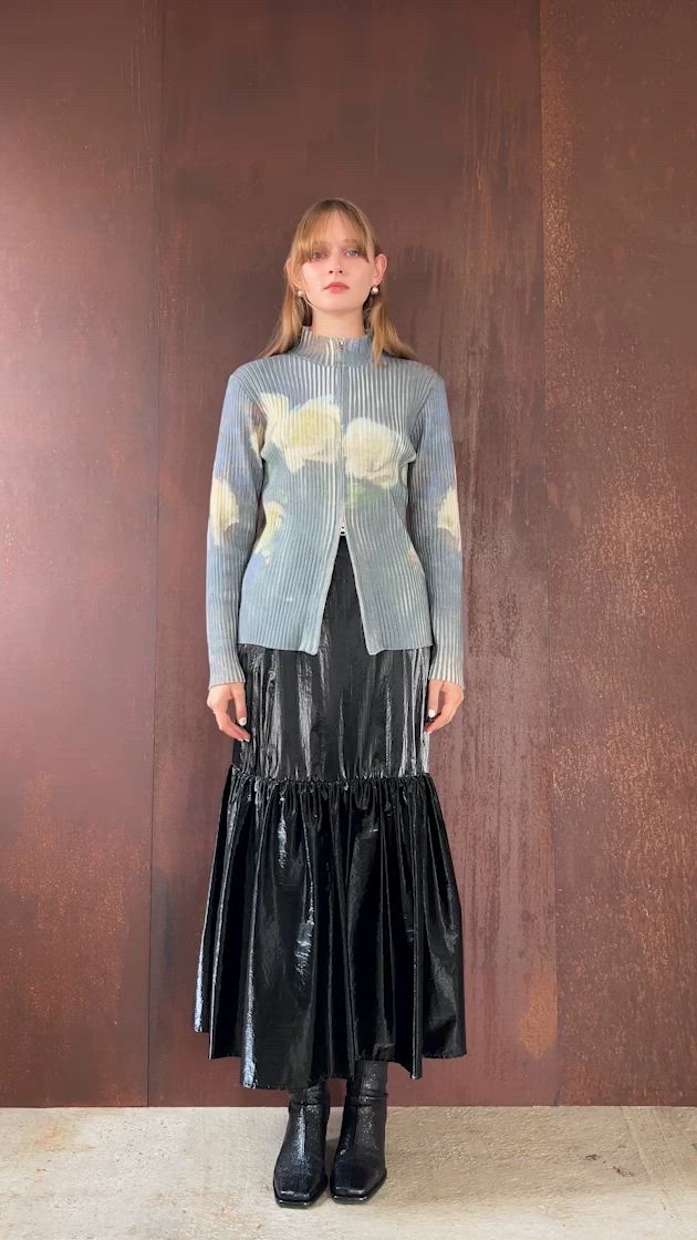 Art Print Rib Zip Knit/アートプリントリビニット（ニット/セーター