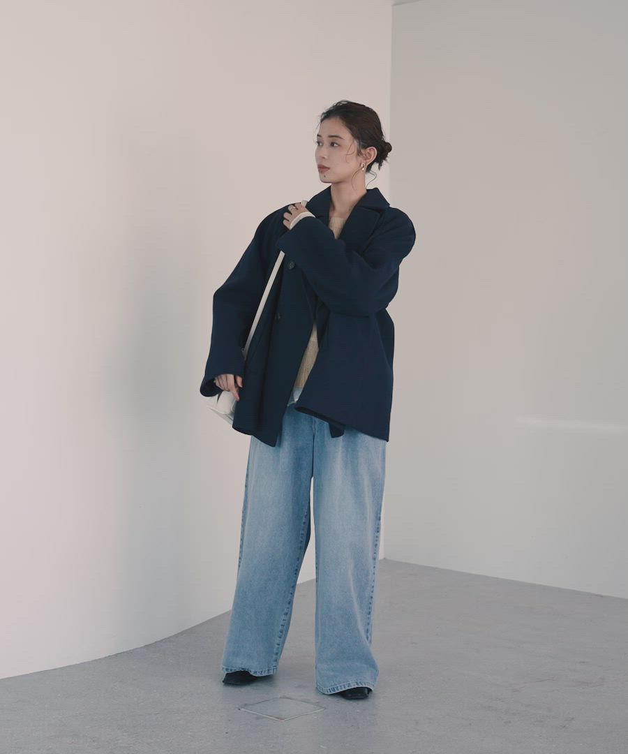 ウールライクPコート[プチサイズあり]（ピーコート）｜studio CLIP