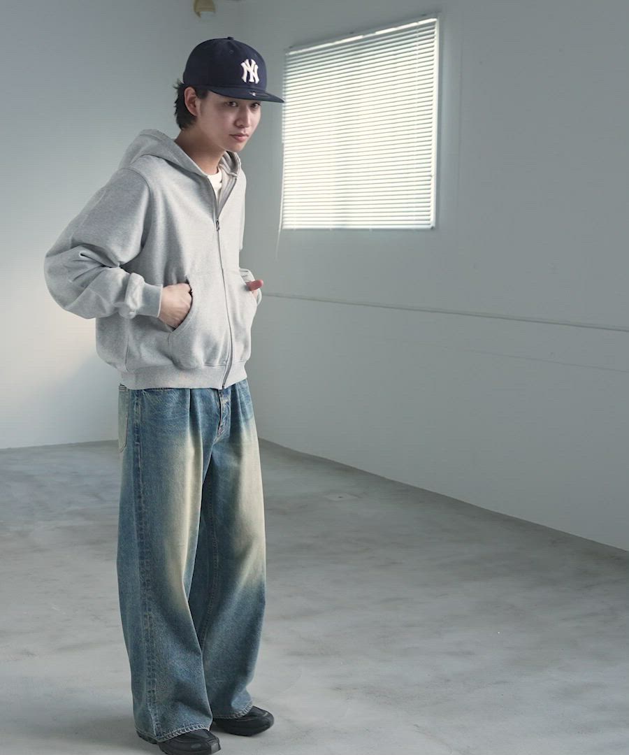 セール】ヴィンテージライク/裏毛ダブルジップパーカー（パーカー