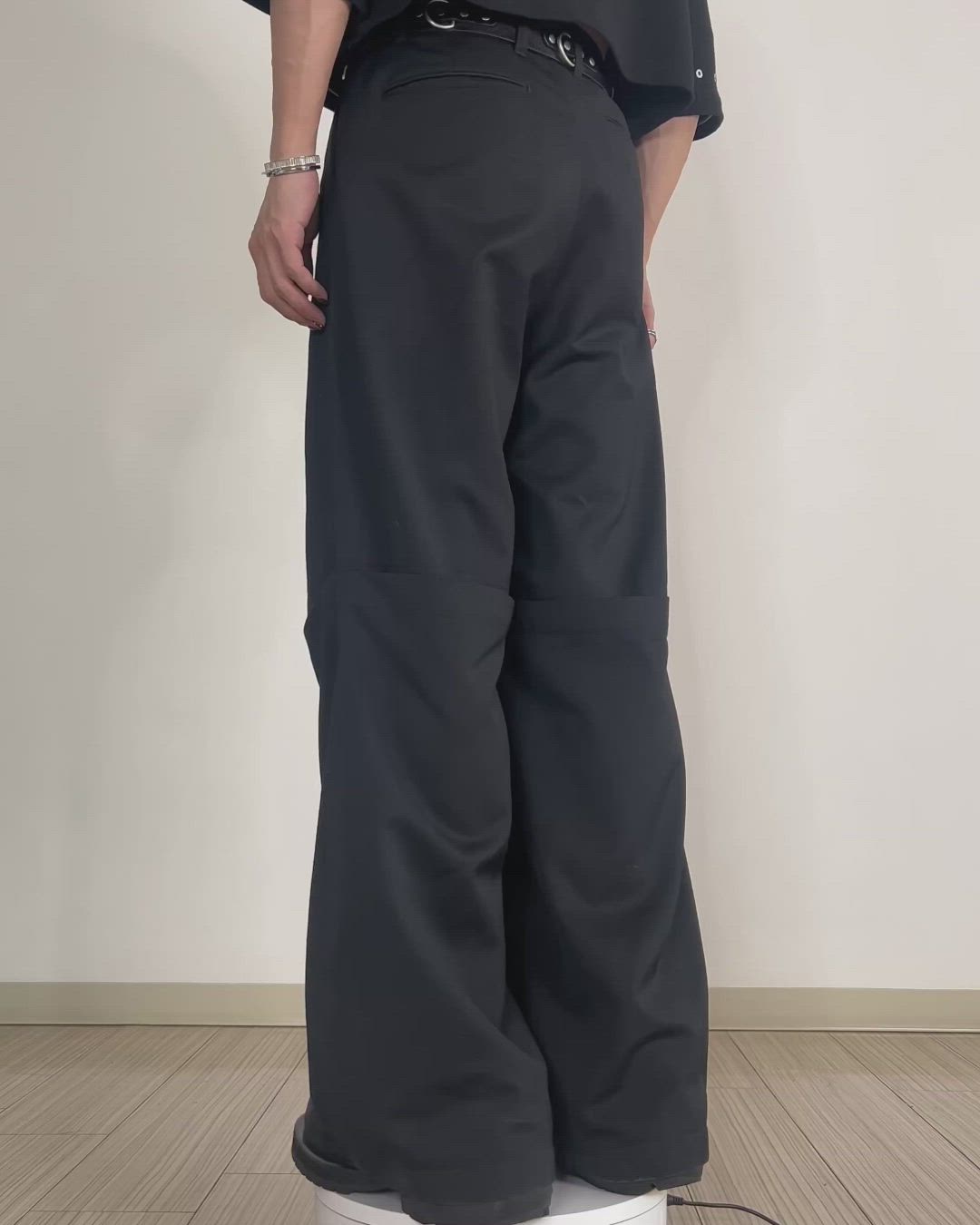 GRANCY】Tulle Layereddesign Slacks / チュール レイヤードデザイン