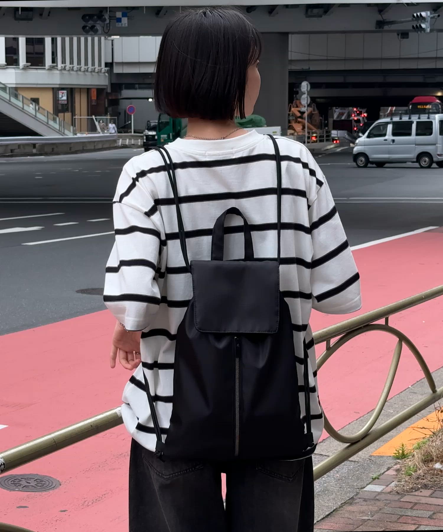 2WAYフラップメタルジップナップサック（バックパック/リュック