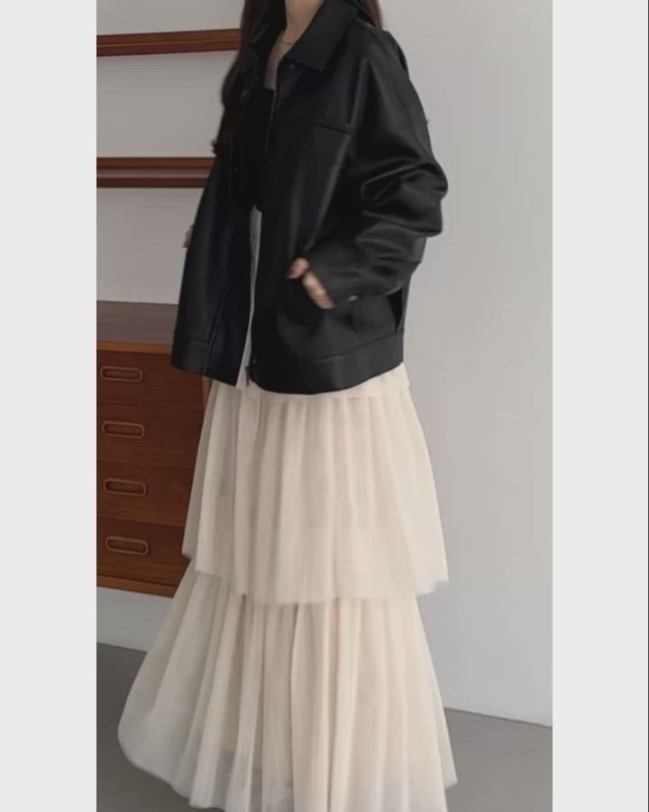 セール】2wayカラーPUレザージャケット（ブルゾン）｜callautia