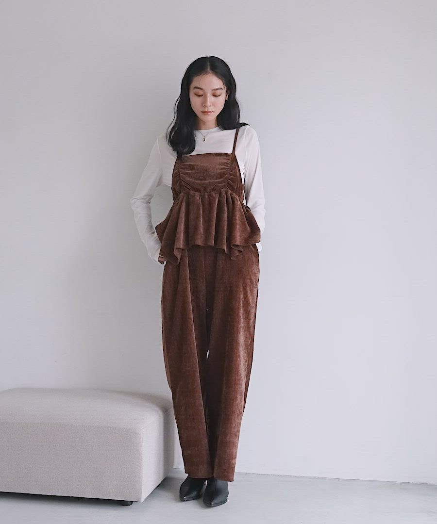 セール】ベロアキャミサロペット 603289（サロペット/オーバーオール