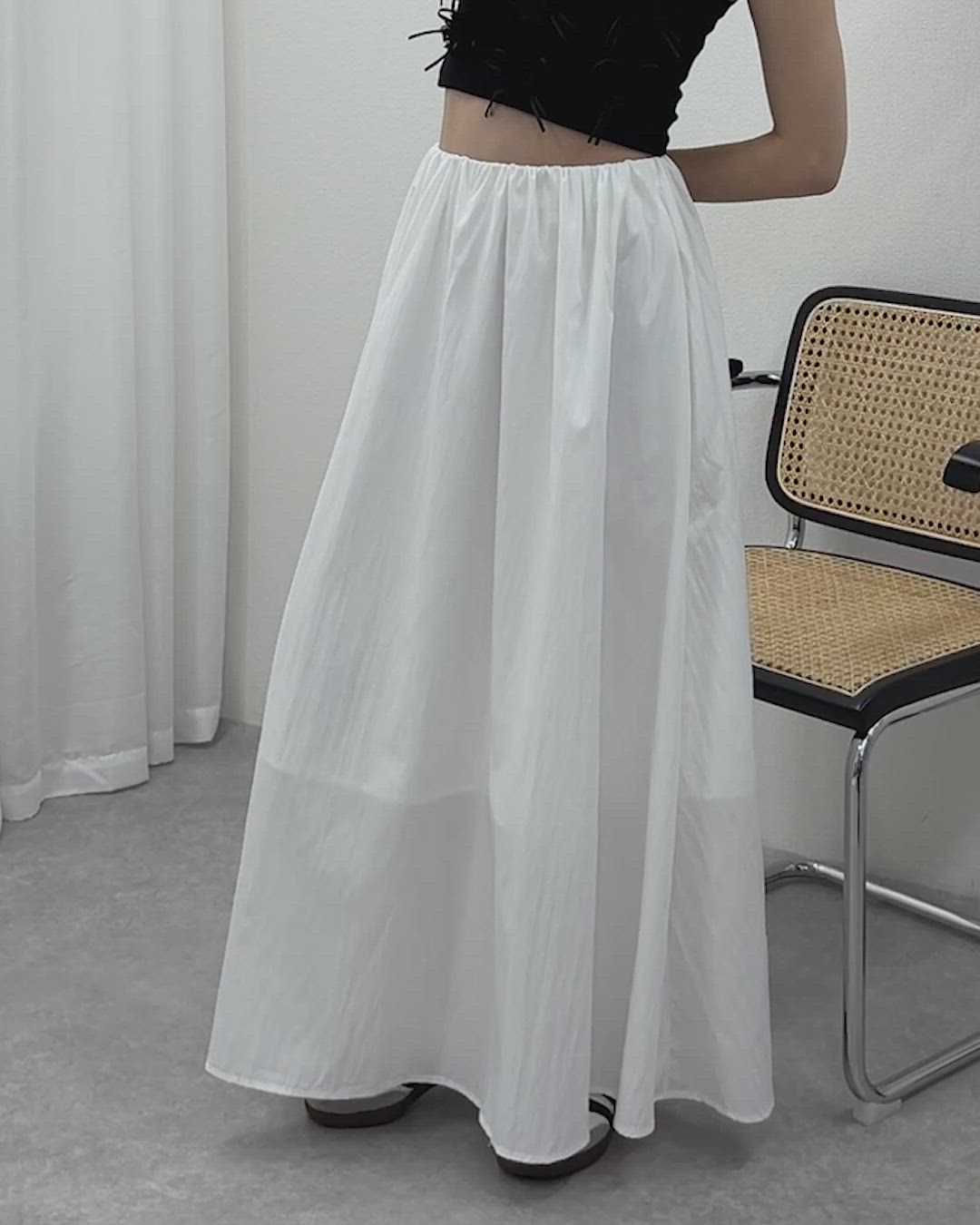 gather long flare skirt / ギャザー フレア ロング スカート