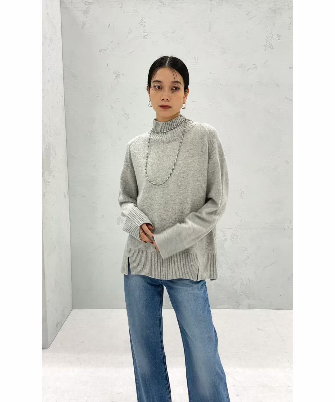 手洗い可能〉ウール カシミヤ ハイネック プルオーバー（ニット