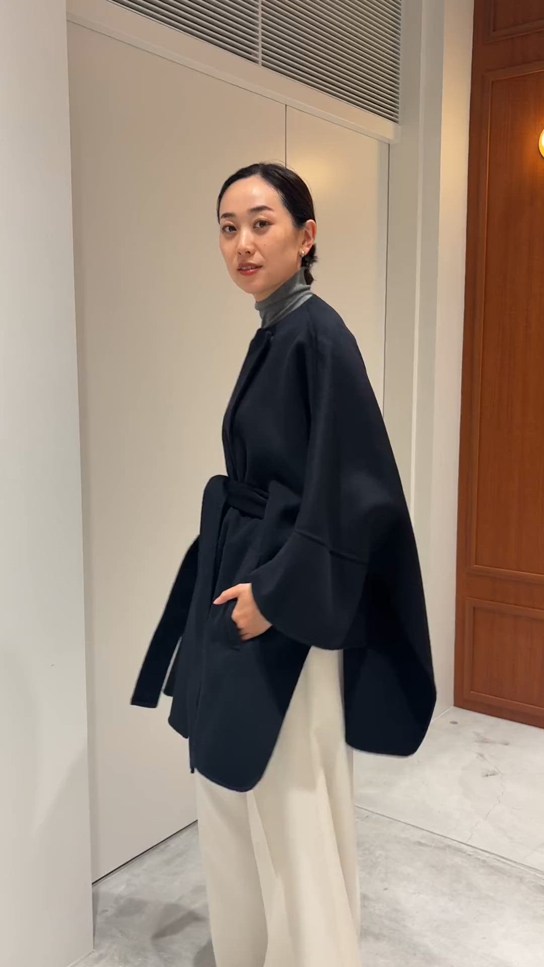 ESTNATION / ウールカシミヤ ベルトポンチョ（ポンチョ）｜ESTNATION