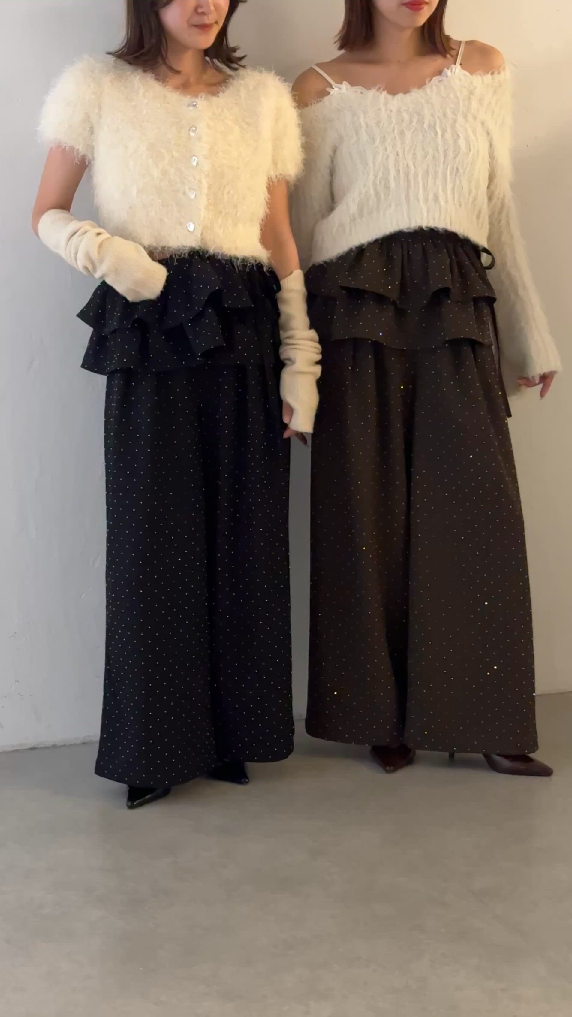 セール】【SALON by Chico】取り外しフリルルーズスラックスパンツ