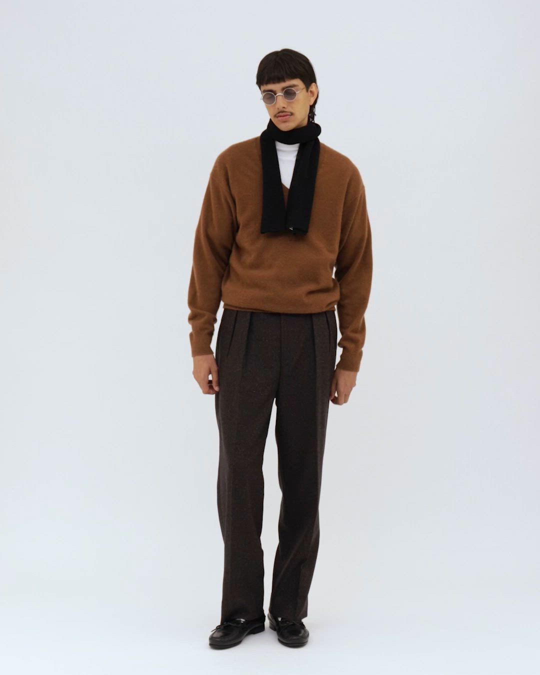 Steven Alan＞ ネップ ヘリンボーンツイード イン ツープリーツ ドレス
