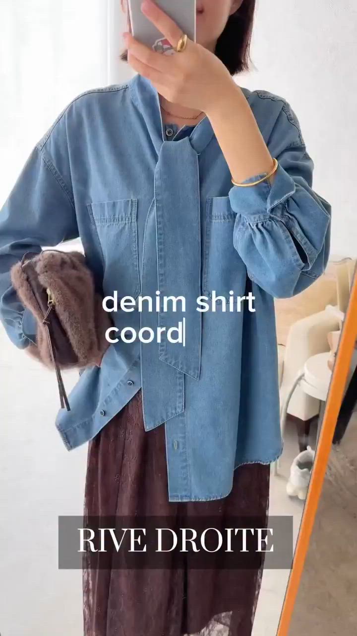 新色追加/抜け感】デニムボウタイシャツ（シャツ/ブラウス）｜RIVE
