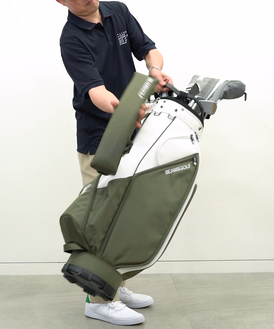 BEAMS GOLF / バイカラー エイトハーフ キャディバッグ（ゴルフグッズ