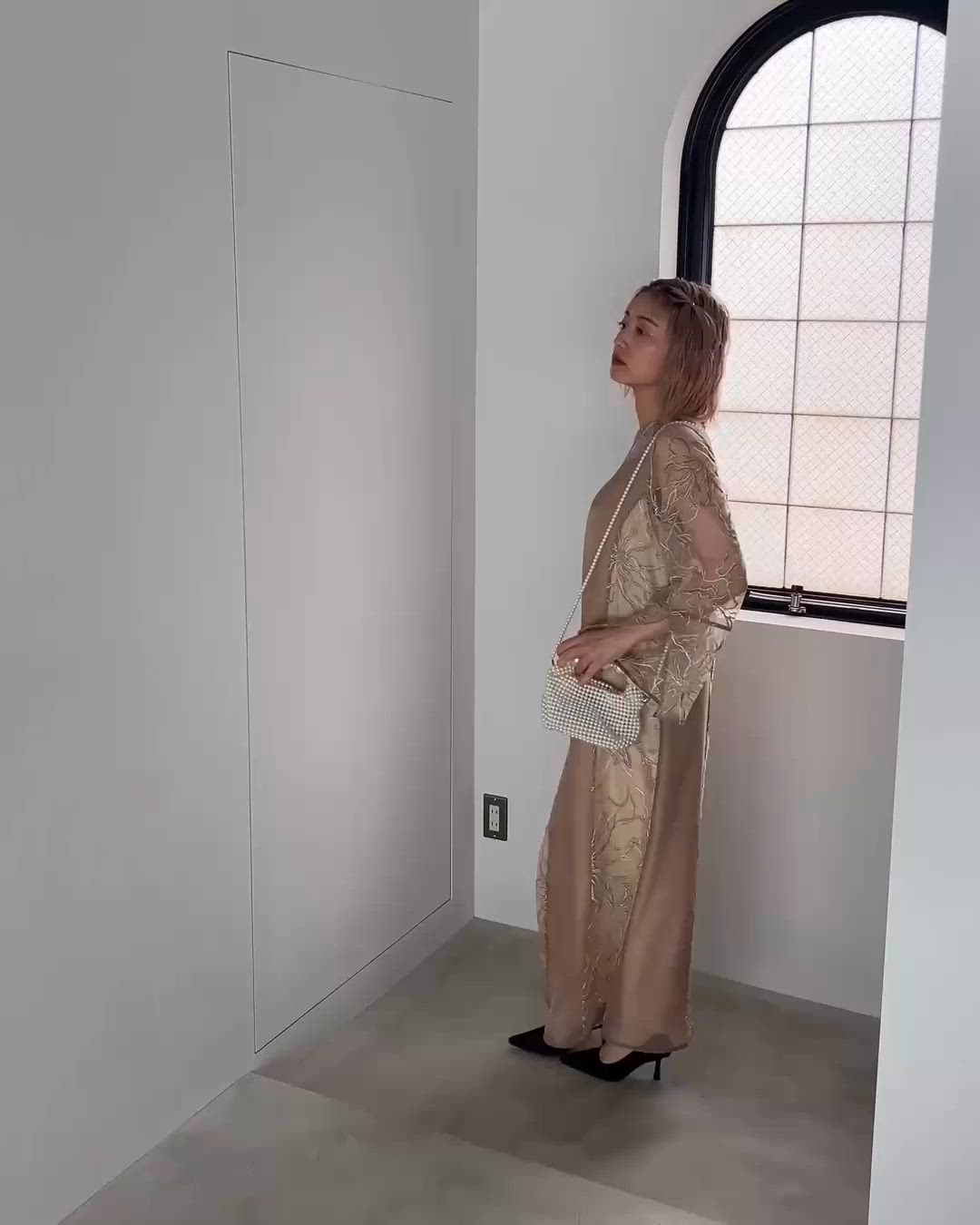 セール】sheer tulle embroidery panel OP（ワンピース）｜WILLFULLY