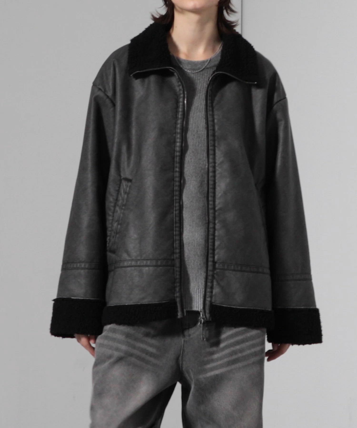 セール】【Alfred Alex】ヴィンテージ加工 B-3 ハイネック ダブル