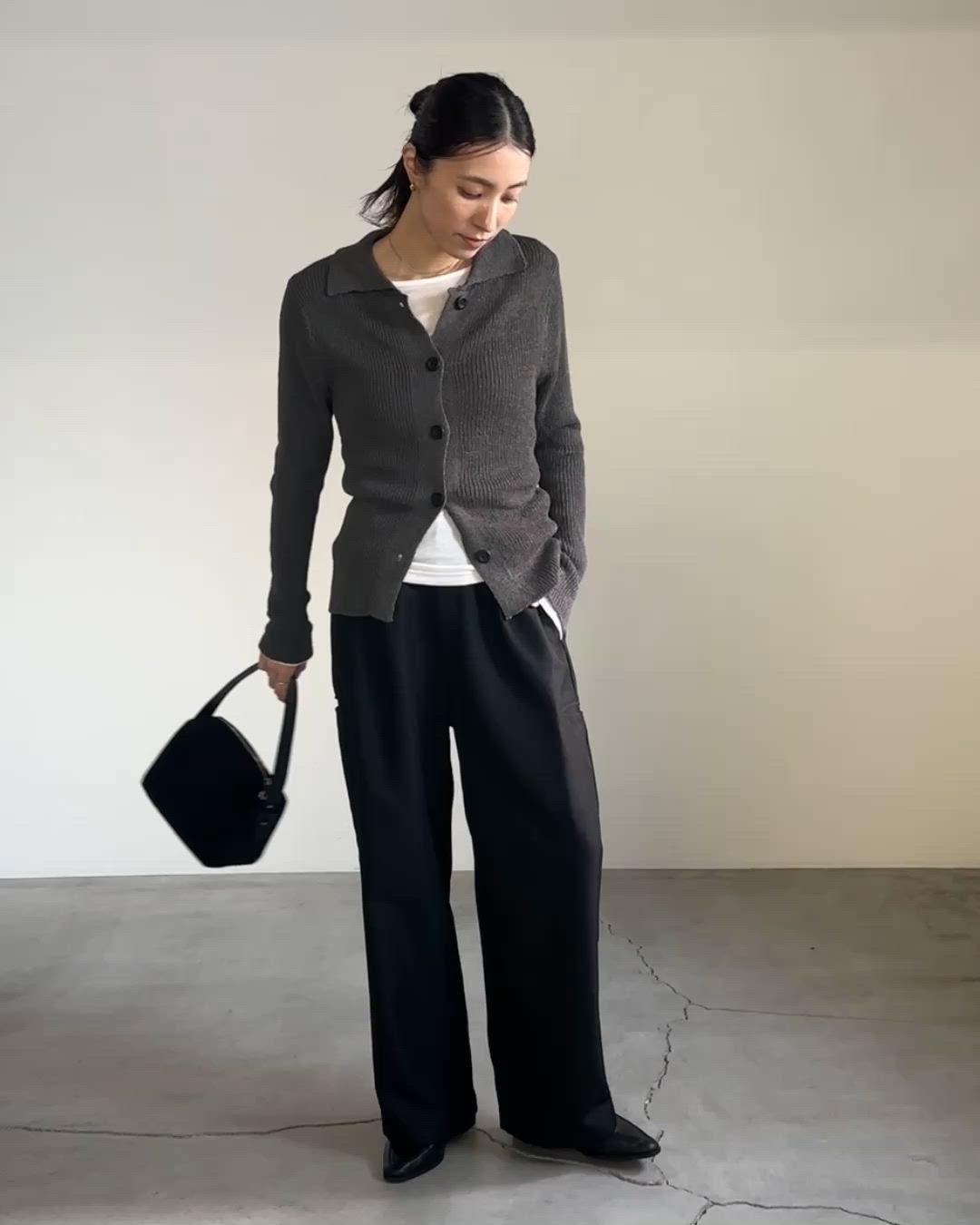 Moeko チャコールグレーS MAXI LENGTH SWEAT PANTS/マキシレングススウェットパンツ（スウェット