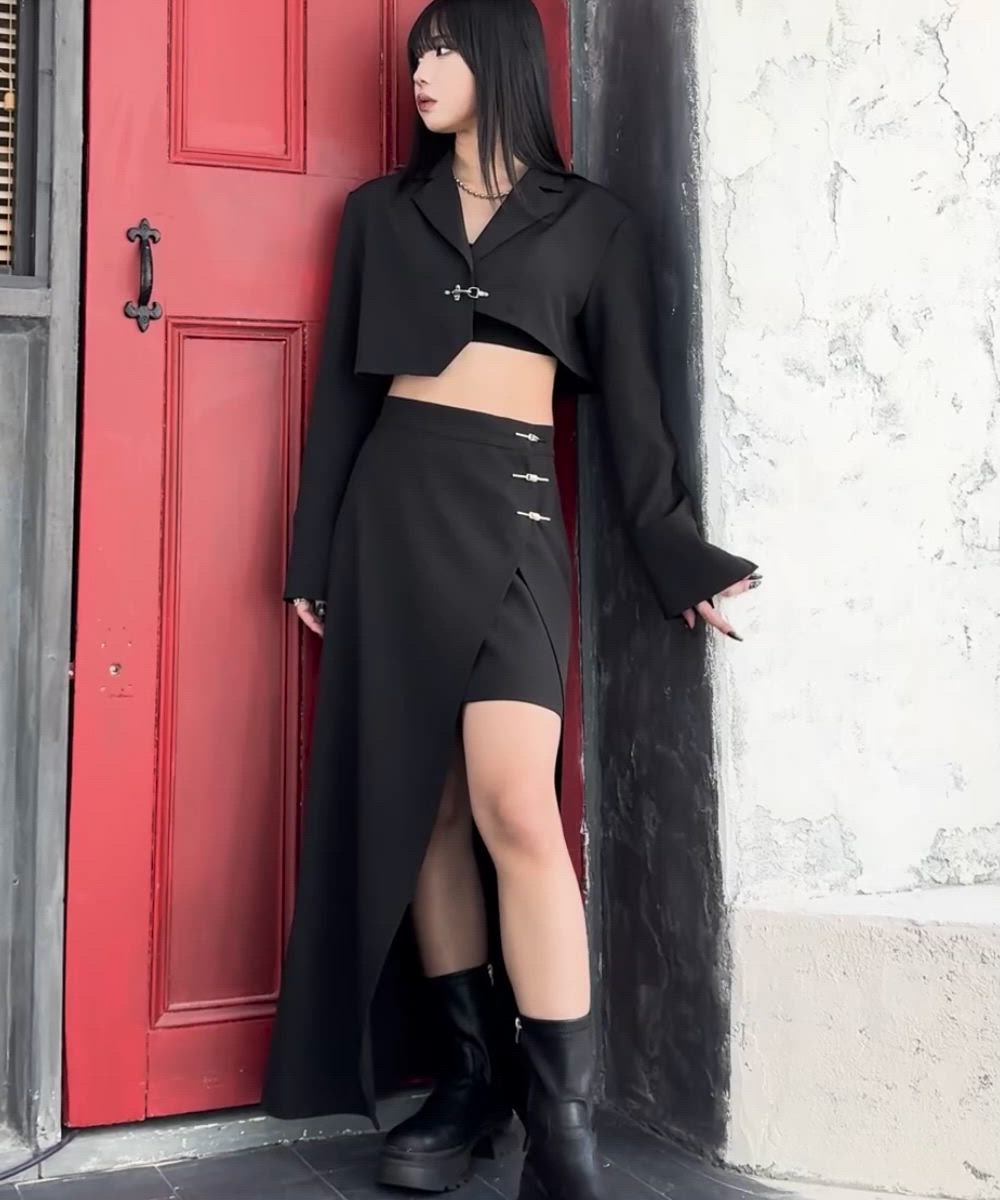 LVEU.】2wayピンデザインラップスカート / ボトムス ミニスカート