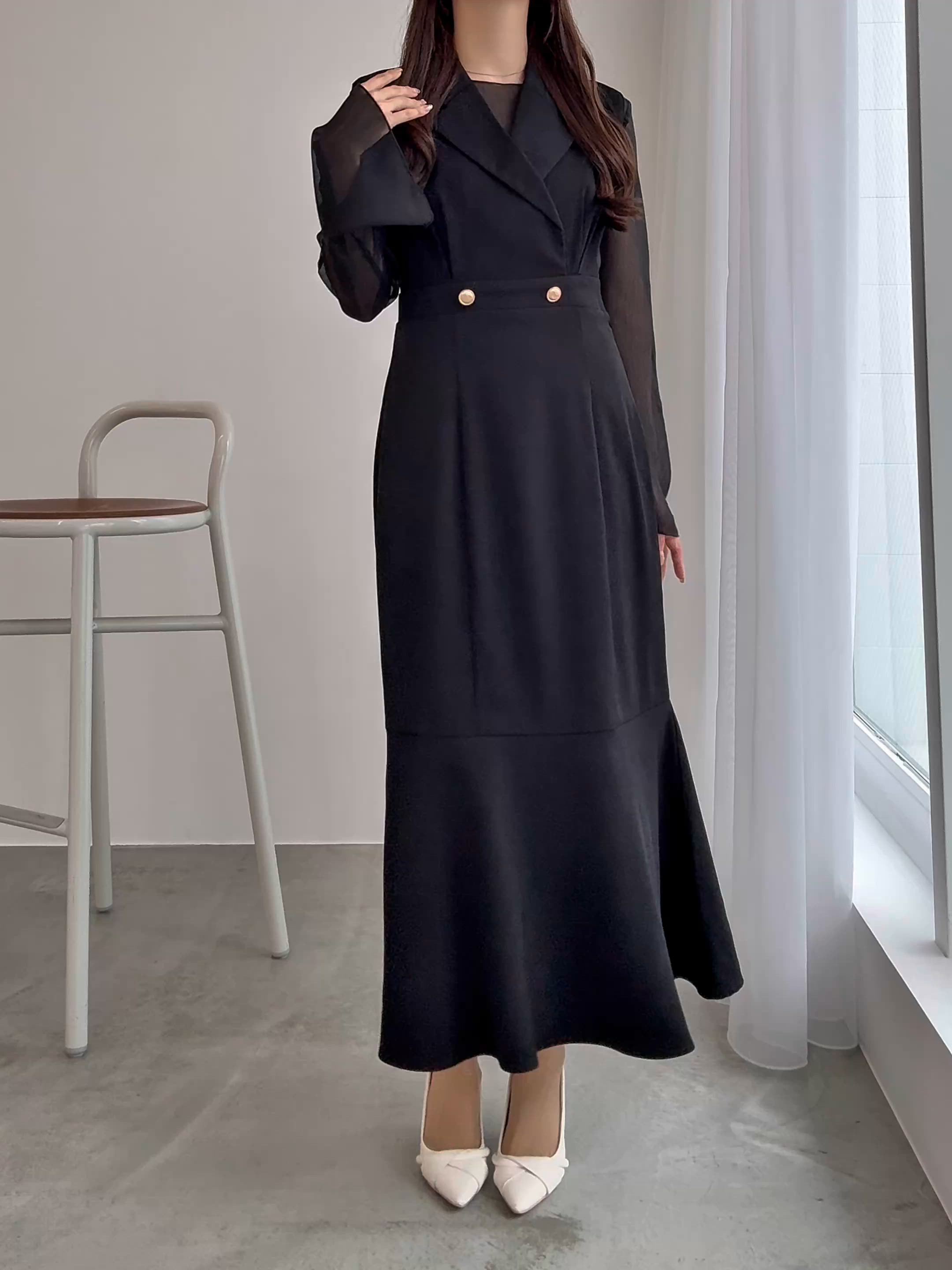 セール】シアートップス＋テーラードマーメイドジャンパースカートset