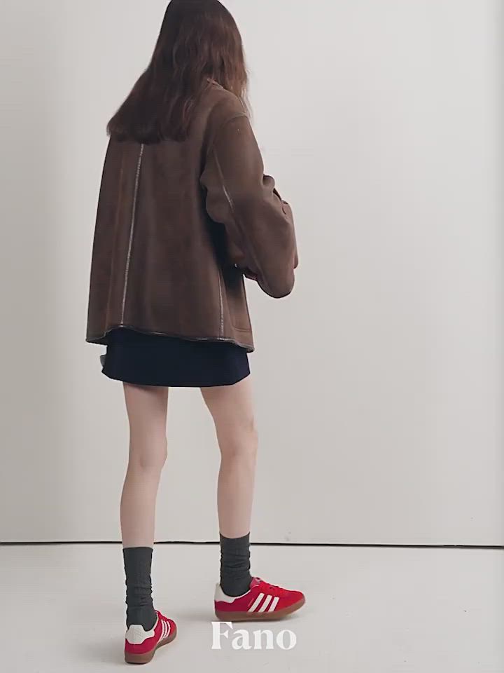 セール】合皮パイピング ムートンジャケット FD24W262【Fano Studios