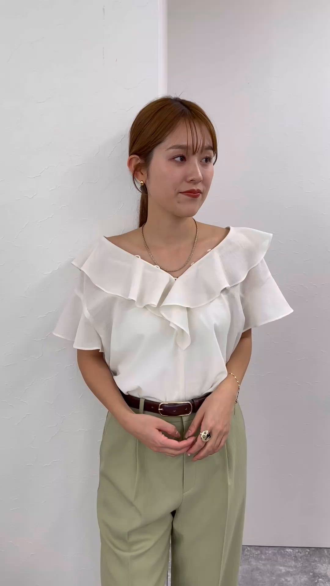 新品未使用◎今期ノーリーズ◎2wayラッフル衿ブラウス セール】2wayラッフル衿ブラウス（シャツ/ブラウス）｜NOLLEY'S
