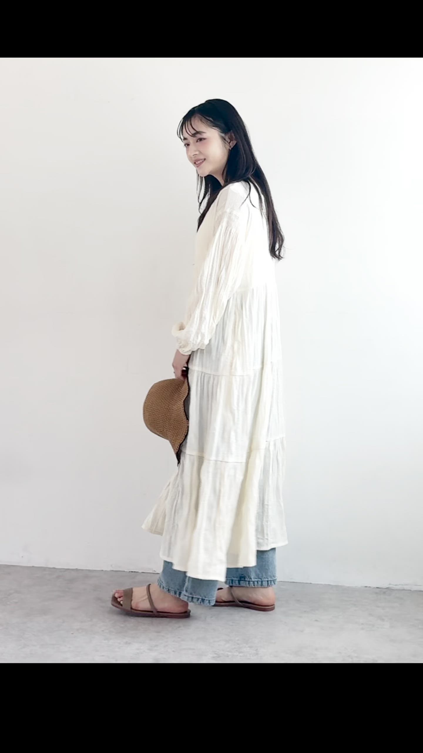 3WAY ティアード ワンピース / ワッシャー加工【586136】（ワンピース