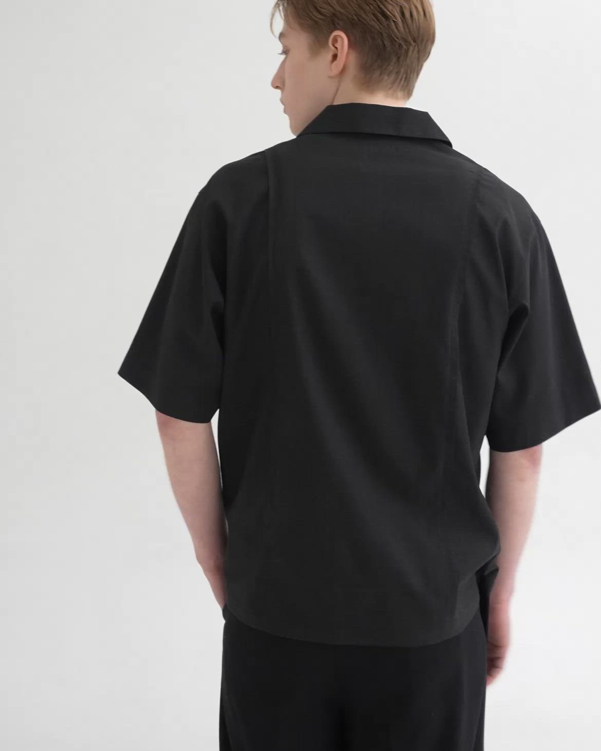 Parts Lab.】Dry Touch Basic Open Collar Shirt / ドライタッチ