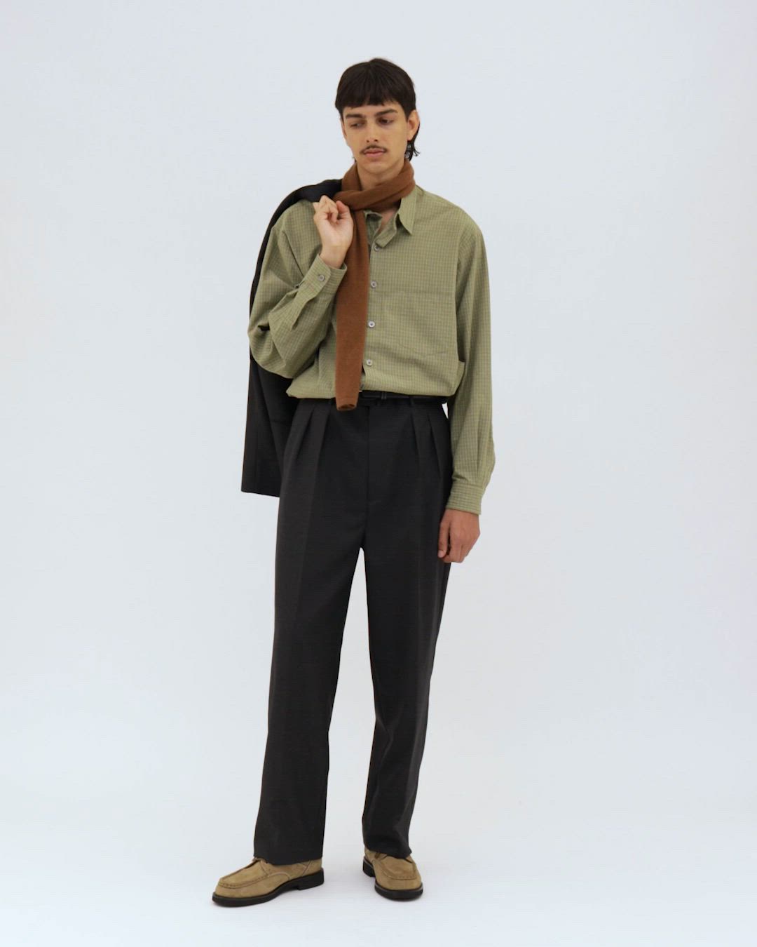 アラン 2本セット Steven Alan＞ マットピケ イン ツープリーツ ドレス トラウザーズ II