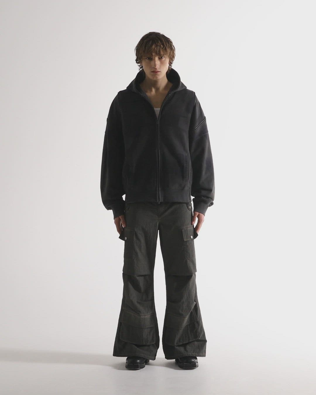 GRANCY】Dirty Nylon Cargo Pants / ダーティナイロンカーゴパンツ