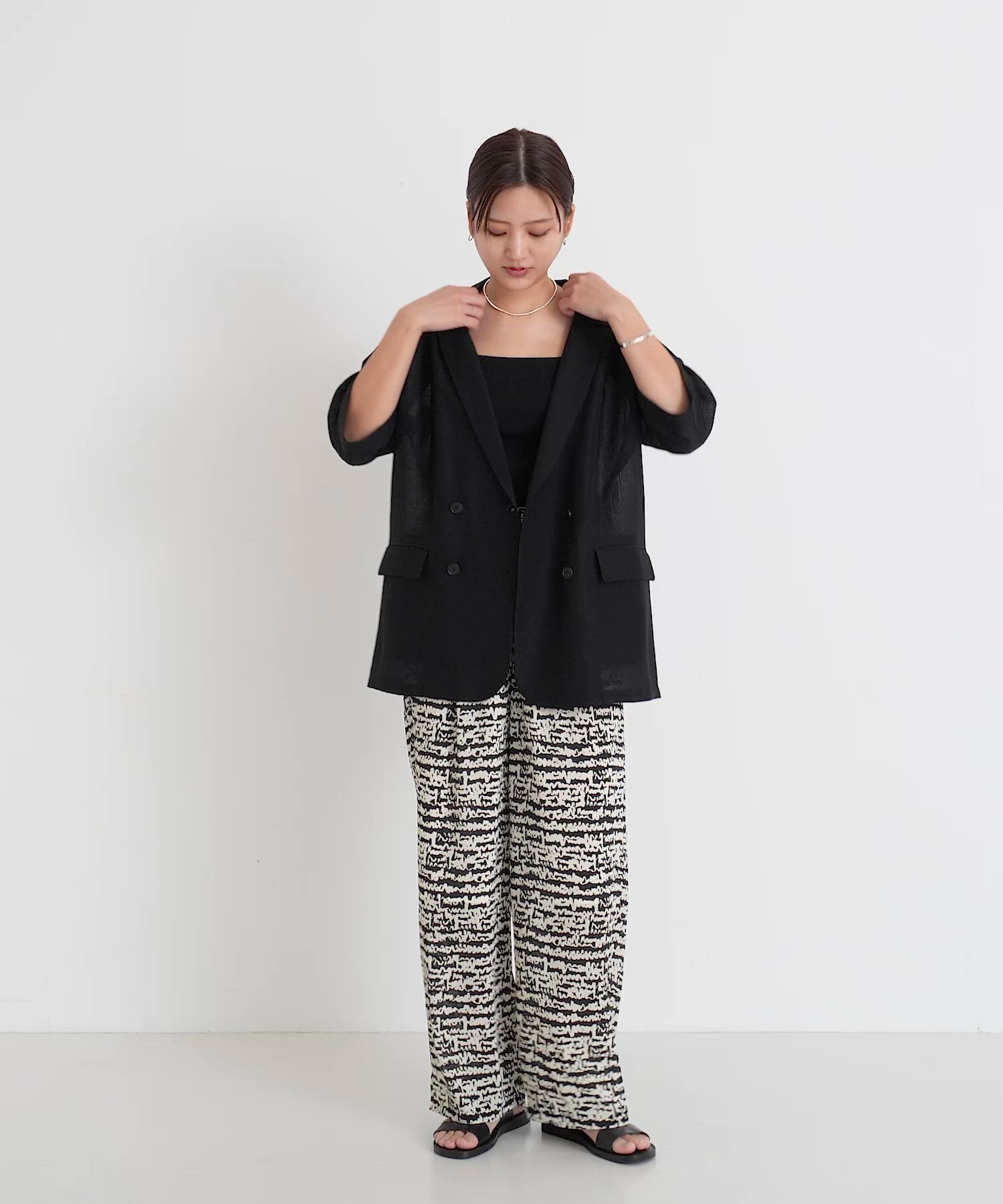 セール】『イージーケア』シアーメッシュハーフスリーブジャケット