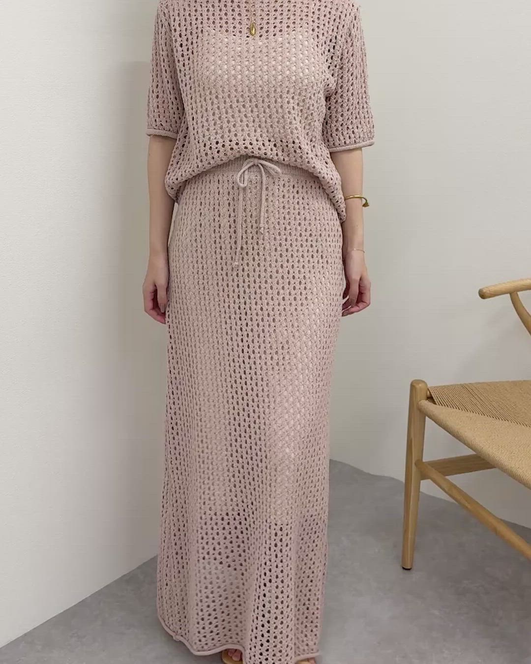 mesh knit setup /メッシュ サマー ニット セットアップ（セットアップ