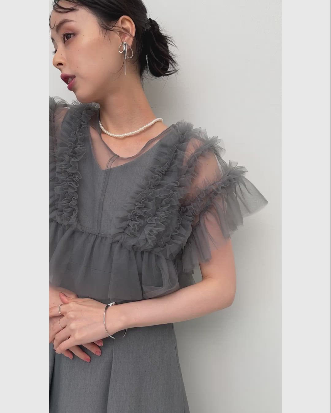 セール】オケージョンドレス 結婚式 ｜ フリルチュールシアーTOPS＆