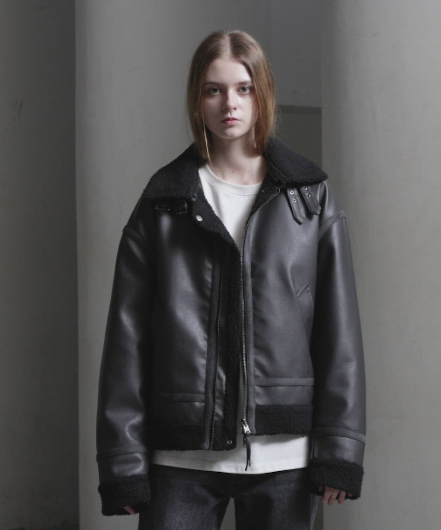 CLEL】4way Reversible Faux Shearling Jacket / 4way リバーシブル