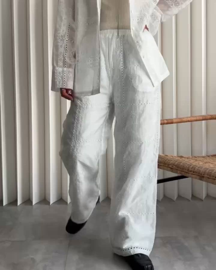 17日午前中まで出品　sea シー　エンブロイダリーパンツ 17日午前中まで出品 sea シー エンブロイダリーパンツ 17日午前中
