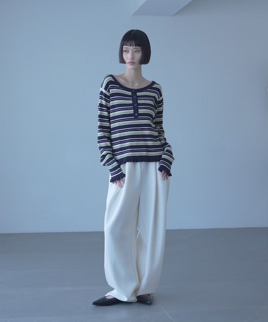 チェスティ マルチボーダーフリルトップス LOWRYS FARM｜マルチボーダーフリルタイトLS | Rakuten Fashion(楽天
