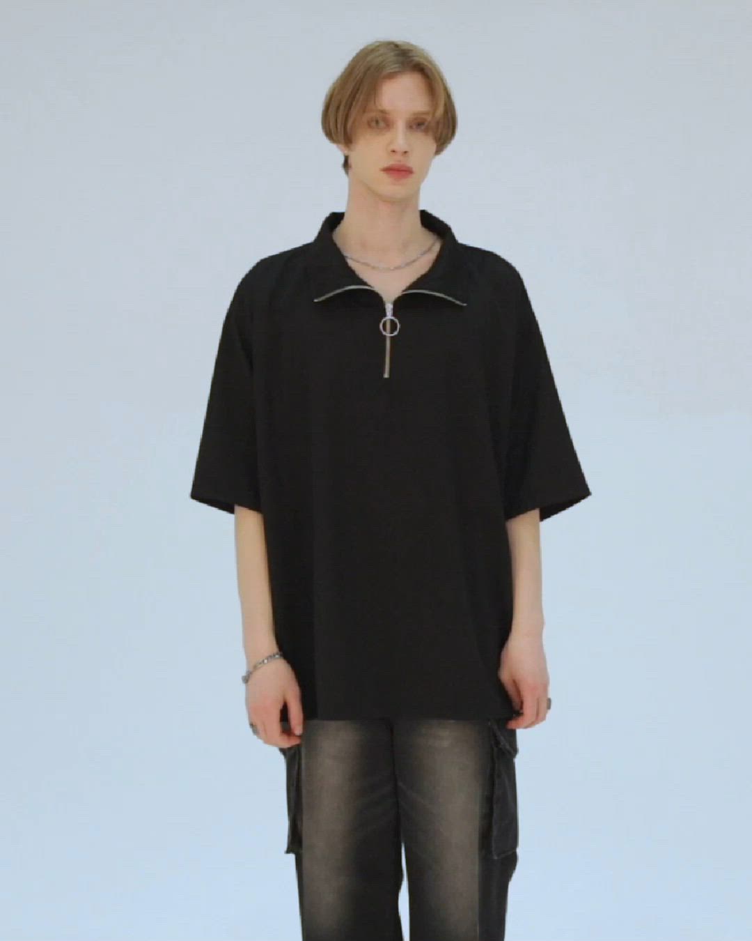 TR dolman half ring zip shirt / ドルマンハーフリングジップシャツ