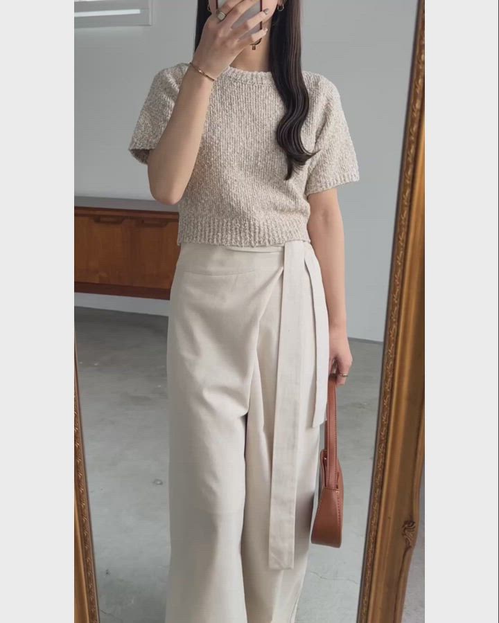 セール】ラップリネン混ワイドパンツ（その他パンツ）｜callautia