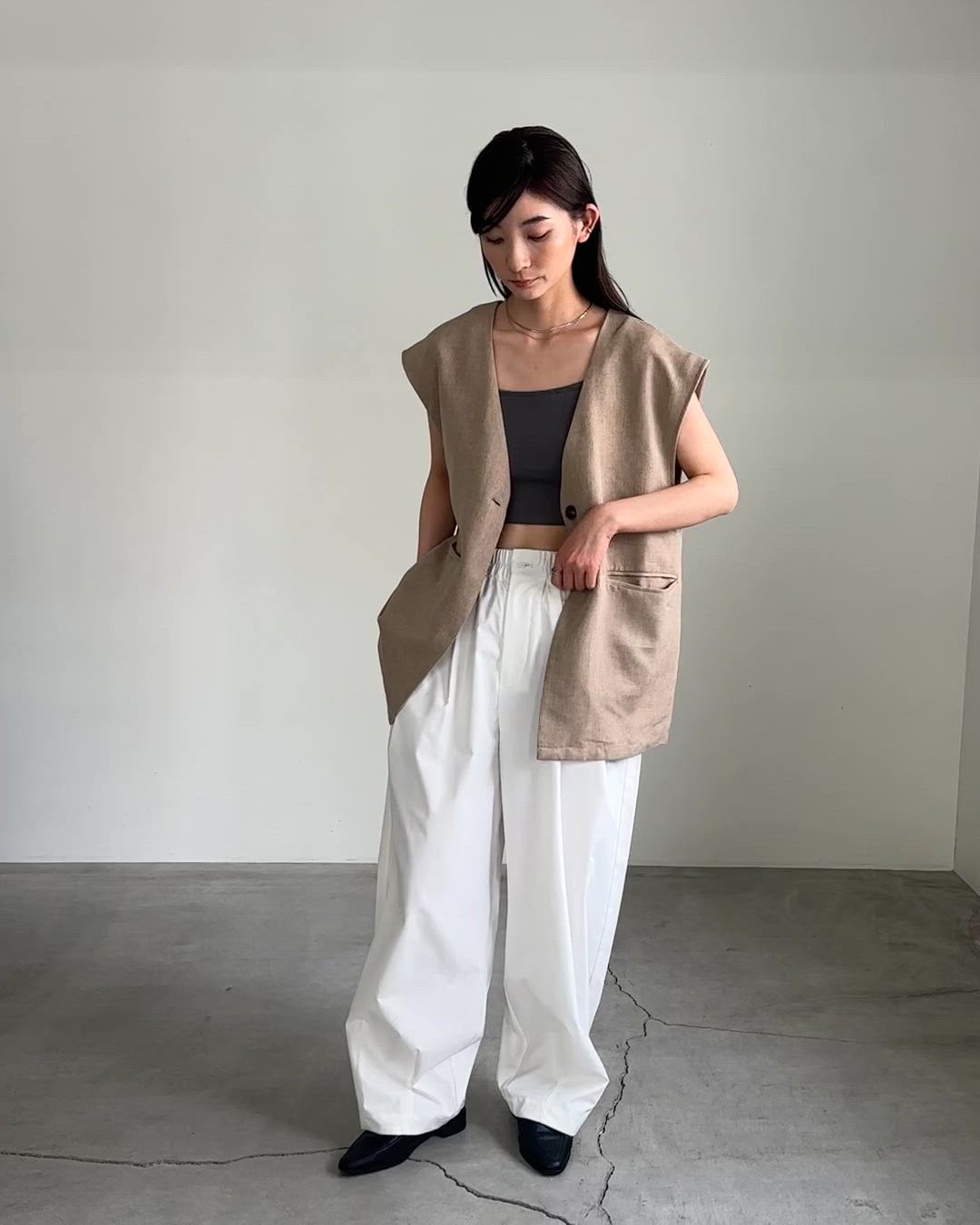 ノーカラーベスト（ベスト）｜select MOCA by son（セレクトモカ