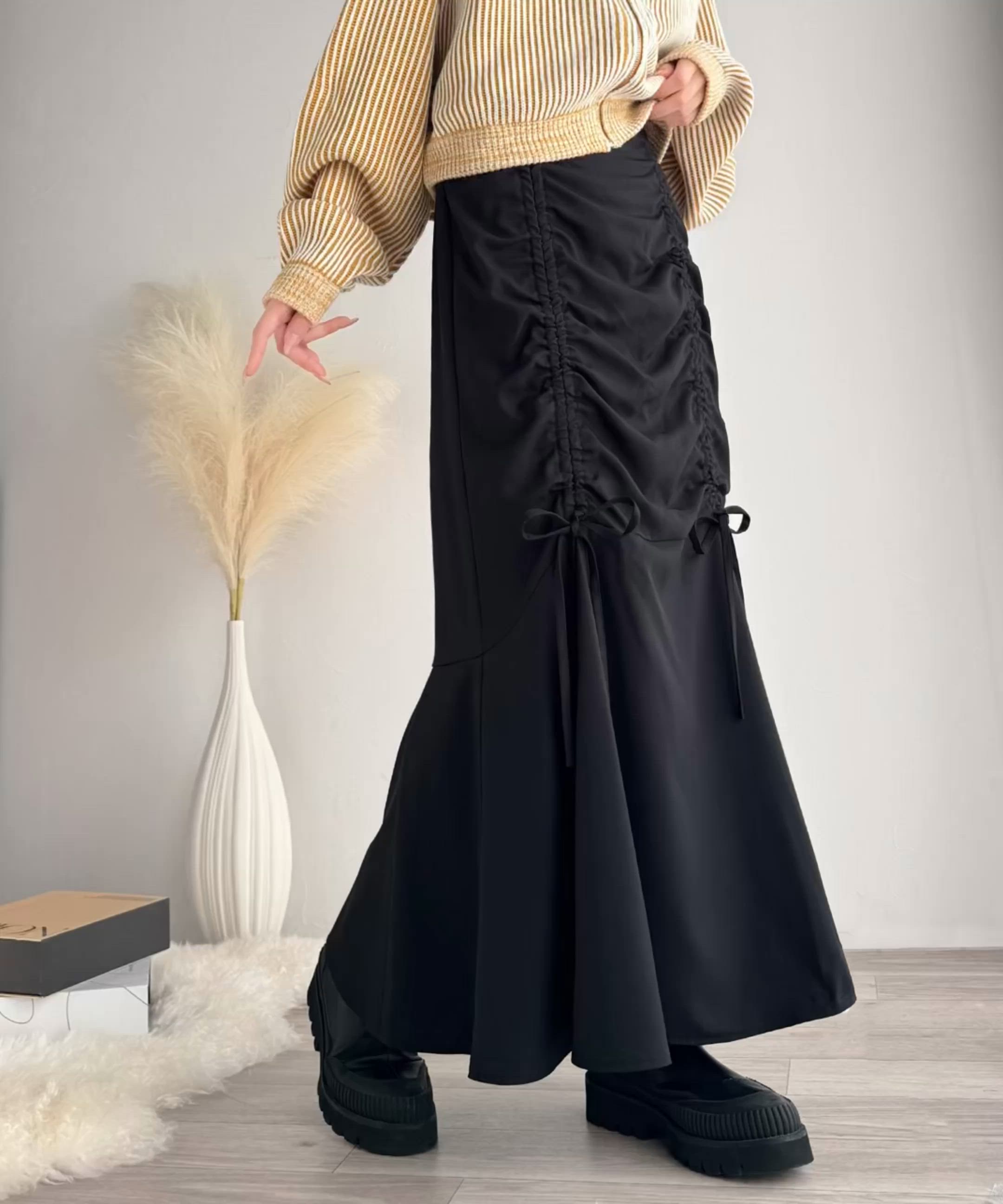 セール】大人可愛い！愛され美ライン。シャーリングリボン使い