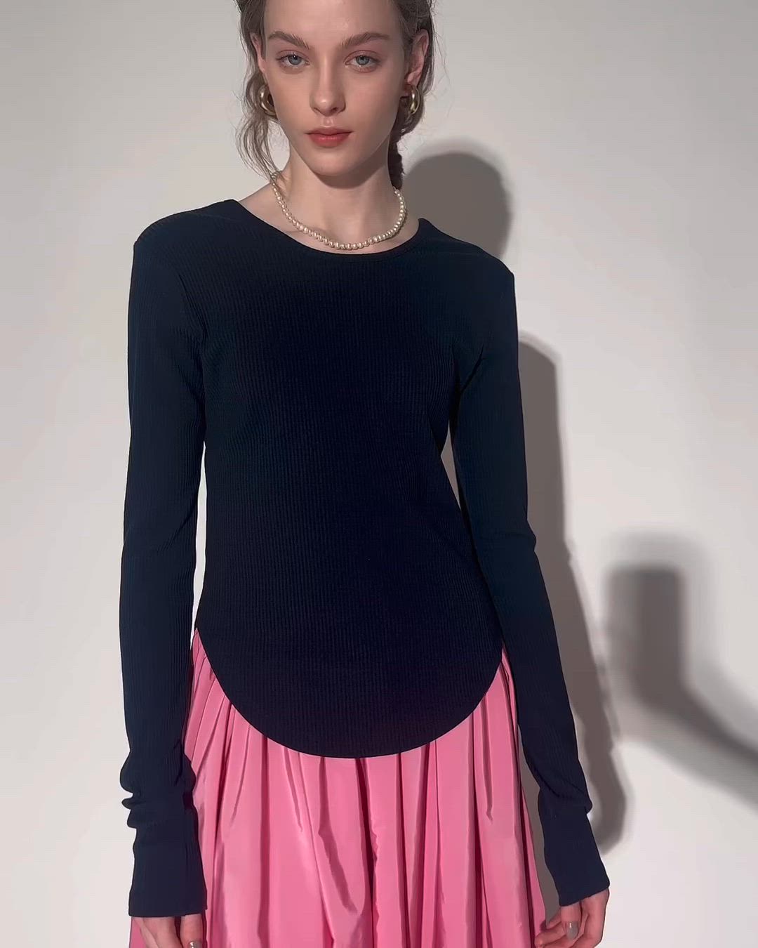 トップス Reee 2way U neck rib top/2way Uネックリブトップス（Tシャツ/カットソー