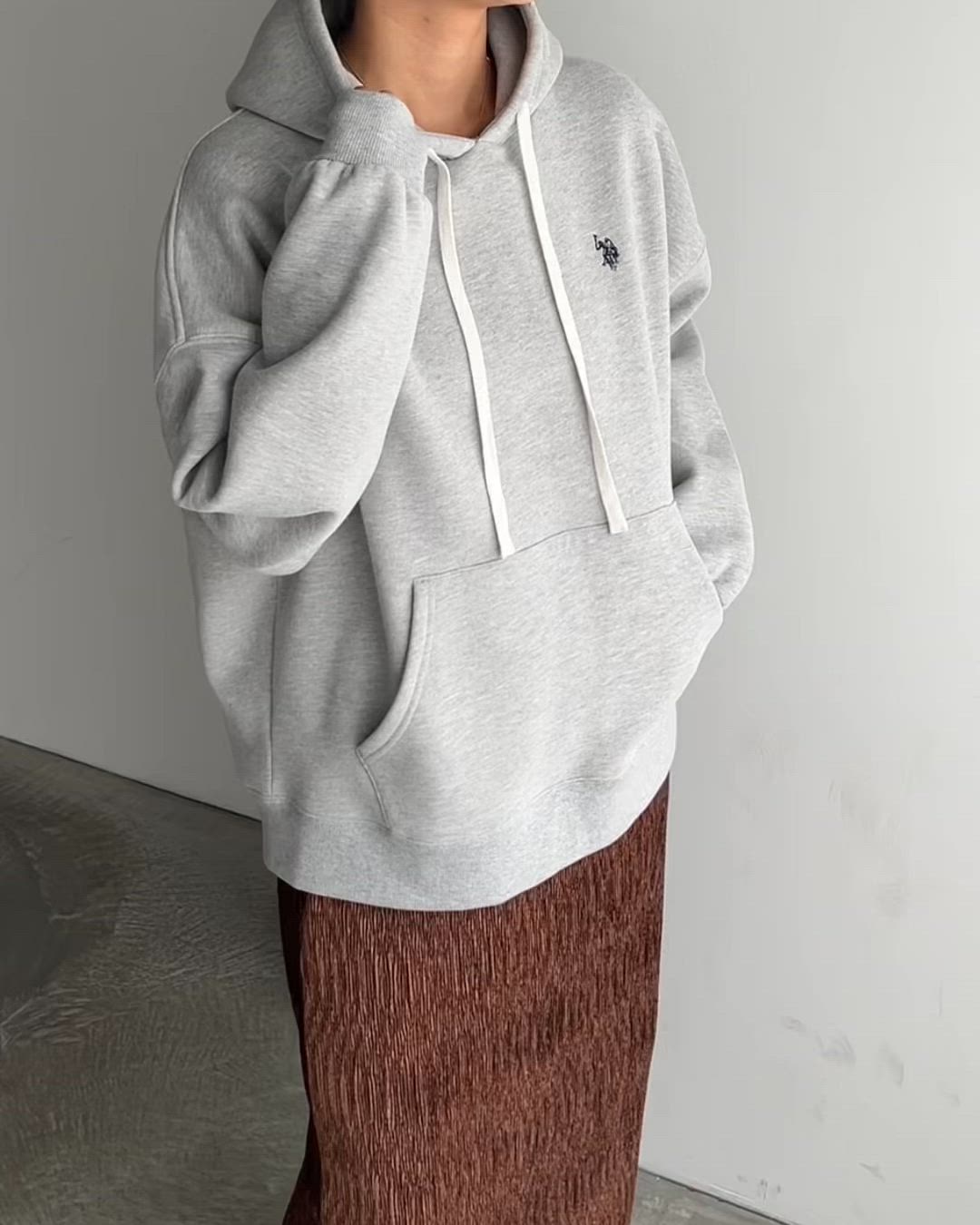 セール】GeeRA別注【U.S. POLO ASSN.】フード刺繍裏起毛パーカー