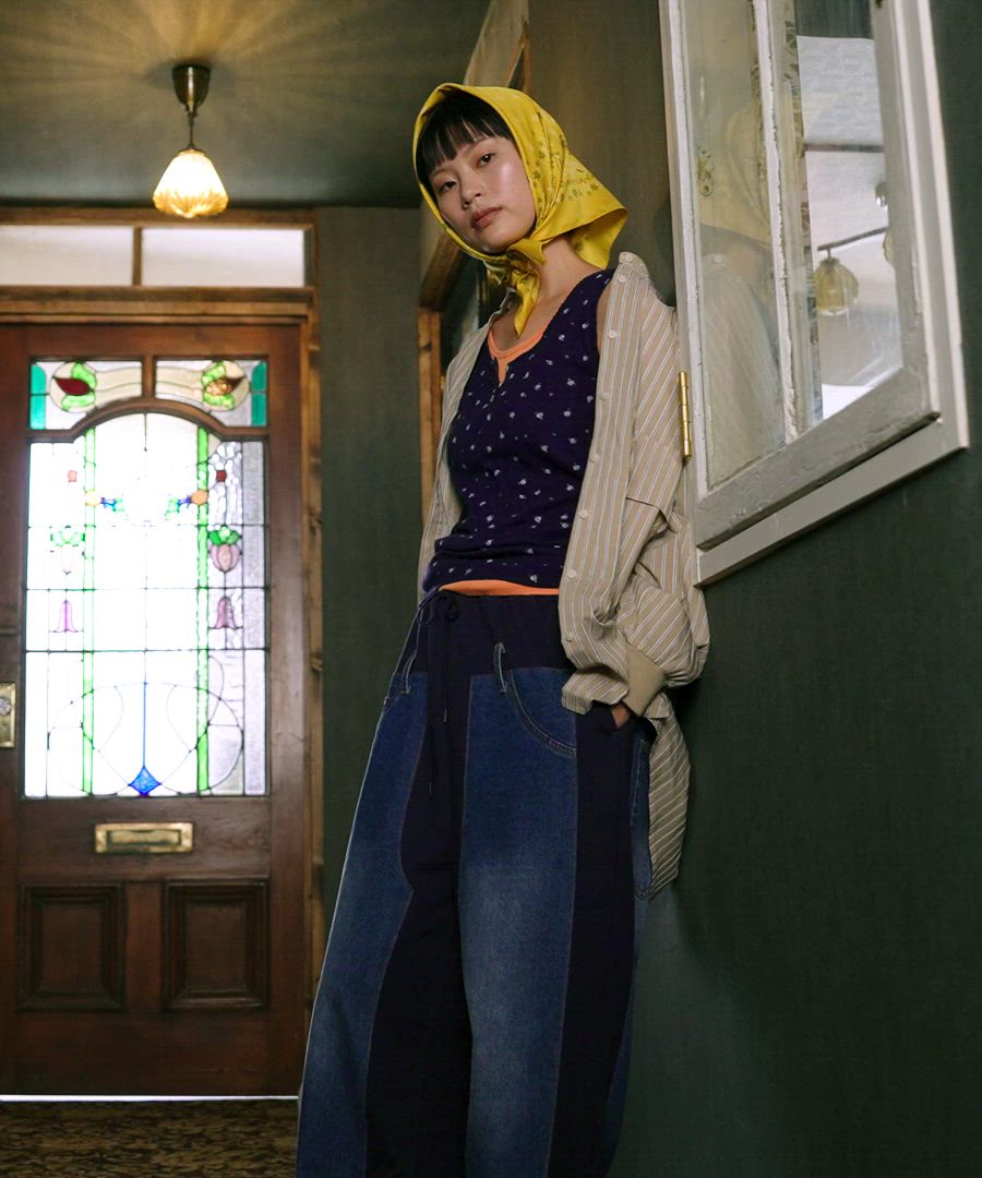 MODE NORM CORE】デニムパッチワークパンツ（デニムパンツ）｜niko and