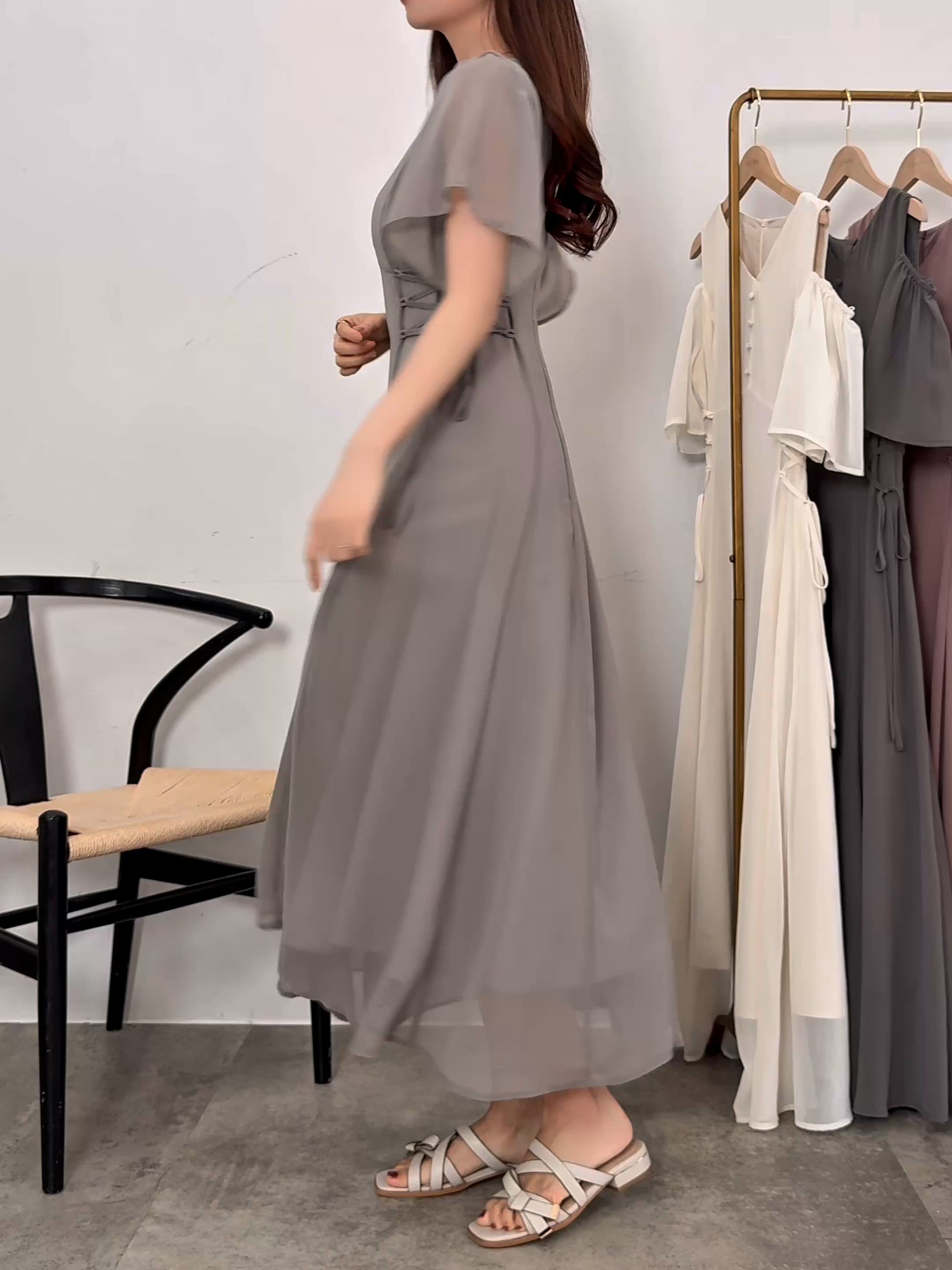 セール】2wayVネックシアーコルセットワンピース（ワンピース）｜CENEA