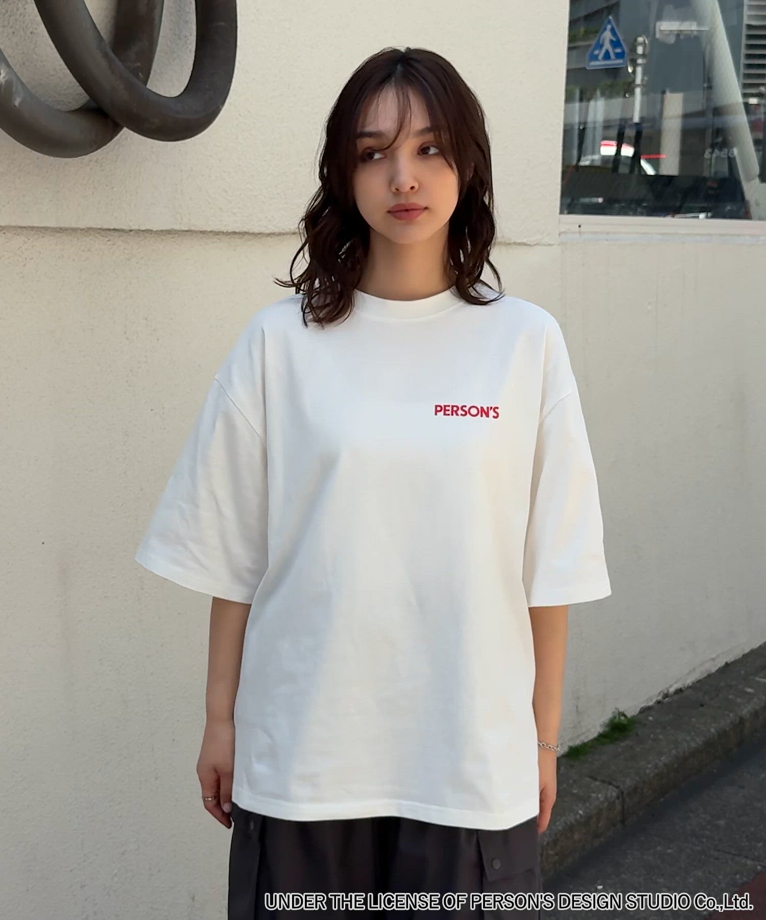 PERSON'S/パーソンズ 別注 グラフィックデザインプリント 刺繍 半袖T
