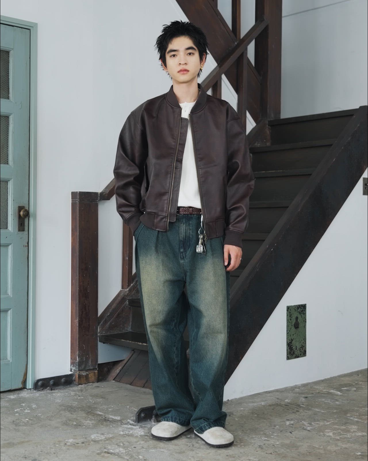 ヘビーツイル ワイドストレート ダブルインタック グルカチノパンツ