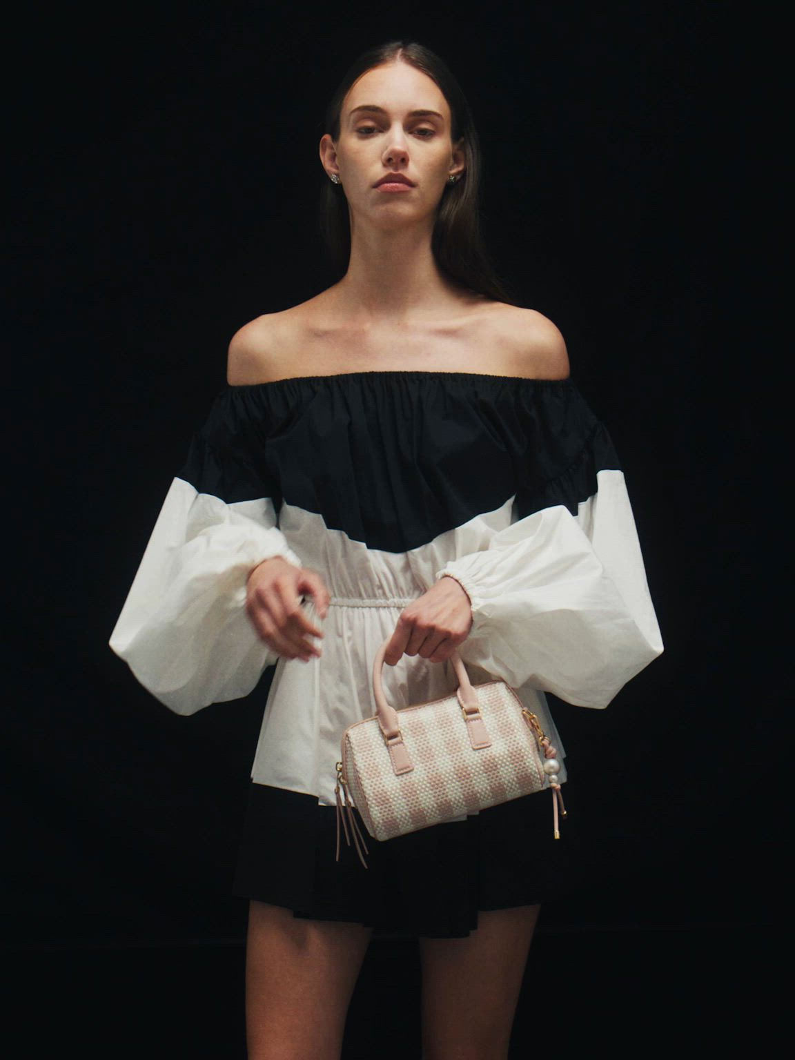 Everleigh エベルレイ チェッカーボウリングバッグ（トートバッグ