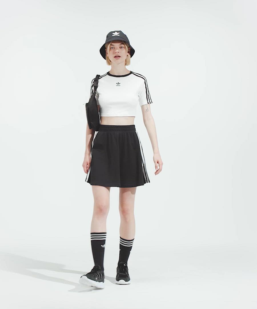 新品 アディダス セットアップ スリーストライプ スカート 半袖シャツ 春夏 M スリーストライプス 半袖ベビーTシャツ / アディダスオリジナルス