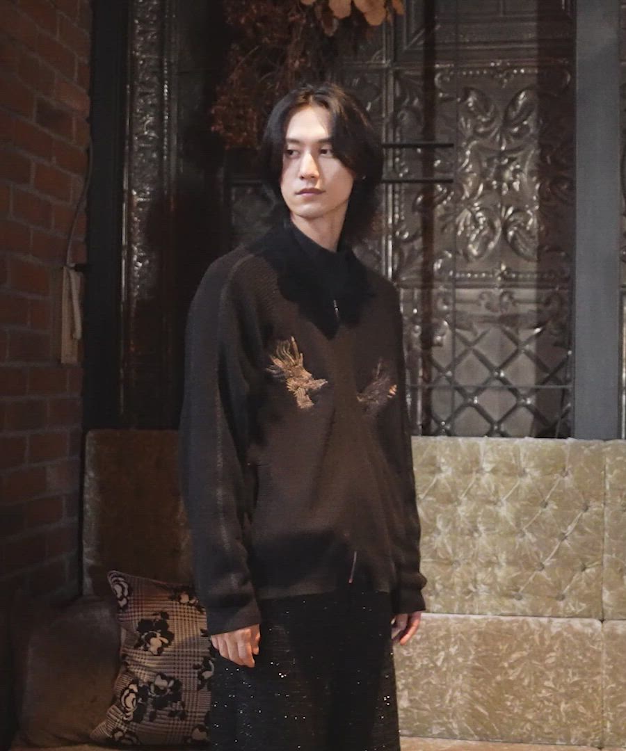 セール】【TASTE by Knit】Knit embroidery sukajan（スカジャン