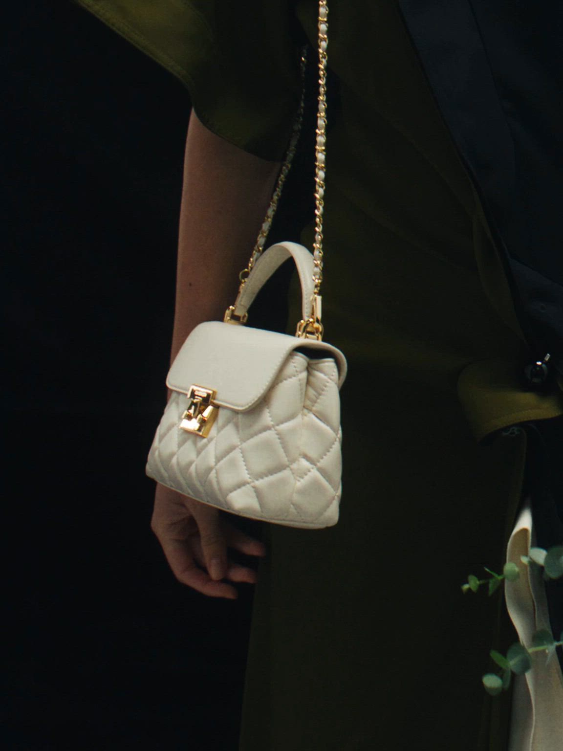 Alva アルヴァ キルトチェーンストラップトップハンドルバッグ